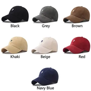 Classic cotton baseball caps with number 7 embroidery in seven essential colors