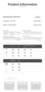 Size chart for off-white knit sweater set with measurements for top and trousers