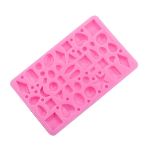 Stampo in silicone rosa con forme di cuore, stella e gemma per resina fai-da-te e dolci