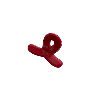 Cute red acetate crisscross hair claw with gold handmade lettering for women