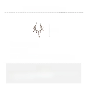 Detailed size specifications for rhinestone water drop tassel necklace and earring set