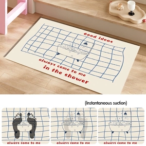 Absorbent diatomite bath mat with bathtub design and rapid water drying demonstration