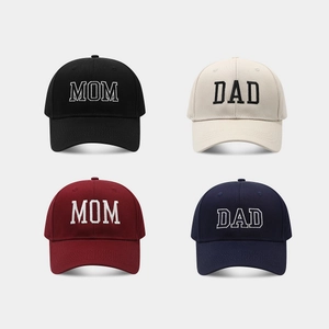 Gorra De Béisbol Algodón Bordado Dad Mom Letras Protección Solar Transpirable Ajustable Retro Sombrero Regalo