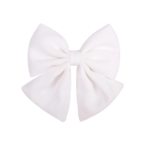 Pince à cheveux élégante en mousseline blanche avec un design nœud papillon pur