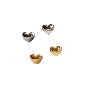 Minimalist 18K gold and silver titanium steel heart tassel ear threads in pairs
