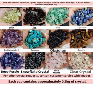 Detailed close-up showing 12 varieties of natural polished crystal stones in palm