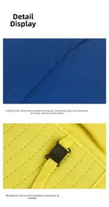 Detail of adjustable windproof rope and precision stitching on sun hat for kids