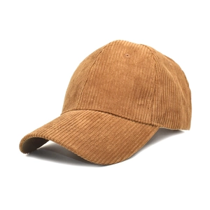 Corduroy Baseball Cap Adjustable Solid Color Retro Curved Brim Sunshade Hat Unisex Outdoor Fashion