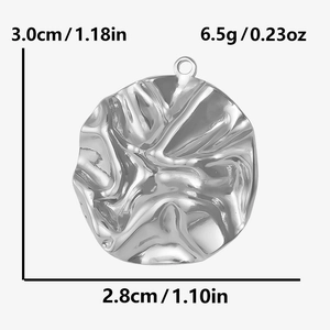 Spécifications de taille du pendentif circulaire plissé en acier inoxydable 304