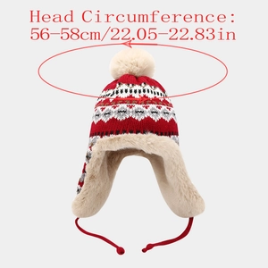 Guía de medida de circunferencia de cabeza para gorro de invierno de 56-58cm