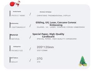 Detail showing laser gilding and embossing specs for 3D Christmas tree card