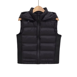 Doudoune Sans Manche Femme À Capuche Gilet Matelassé Veste Hiver Fermeture Éclair Col Montant Décontracté Léger