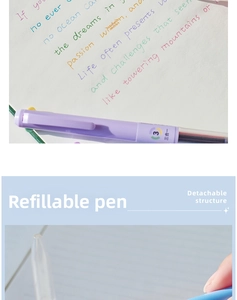 Macro shot showing the detachable structure for easy ink refill on 3-in-1 gel pens