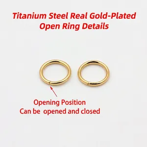 18k gold plated stainless steel jump rings for DIY jewelry making accessories
