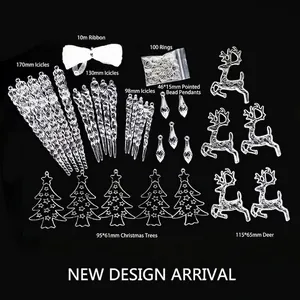 Transparent Acrylic Christmas Hanging Ornaments Snowflake Reindeer Icicle Shapes Holiday Tree Party Home Decor Elegant
