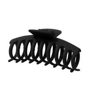 Matt schwarzes großes Haarklammer-Set für Damen mit langem Haar und minimalistischem Design