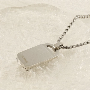 Collier avec pendentif rectangulaire étoile octogonale en acier inoxydable argenté