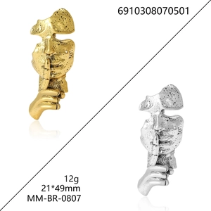 Retro Alloy Shushing Face Brooch Silence Is Gold Abstract Mask Metal Pin For Suits Sweaters Artistic Jewelry Unisex