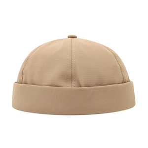 Khaki breathable quick-dry miki hat with retro brimless design for men and women