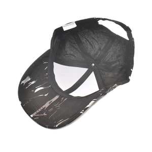Unisex graffiti baseball cap in black with silver abstract patterns and 100% polyester fabric