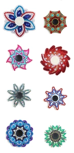 Set of 8 DIY diamond painting fidget spinners with colorful mandala crystal patterns