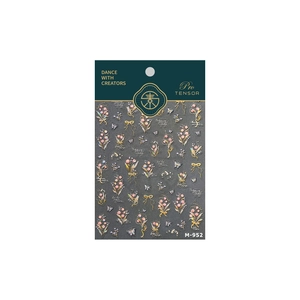 Floral butterfly nail art stickers M-952 with embossed 3D texture and iridescence
