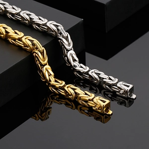 Bracelets chaîne empereur byzantine en acier inoxydable 304 finitions or et argent