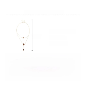Detailed product size chart of double-layer tiger's eye and copper necklace showing dimensions