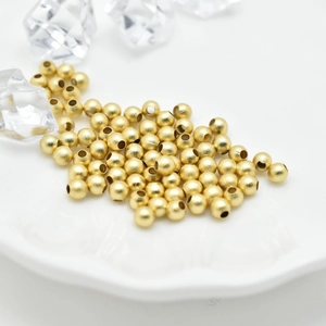 Round Loose Beads Copper Frosted Sandblasted Spacer Beads DIY Jewelry Making Accessories Gold Rose Gold Silver