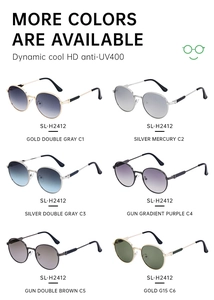 HD anti-UV400 round frame sunglasses available in multiple colors and metal frames