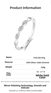 Macro shot of S925 sterling silver wavy ring with micro-pave cubic zirconia stones