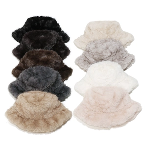 Winter faux fur bucket hats in various colors for women thickened warm and cozy