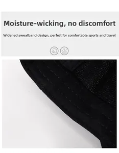 Detail of the widened moisture-wicking sweatband inside the black baseball cap