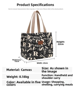 Tableau des tailles détaillé montrant 23x15x22cm pour grand sac à lunch isotherme Oxford