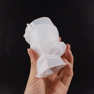 Goddess flower girl silicone mold for DIY candles and resin casting with realistic hair details