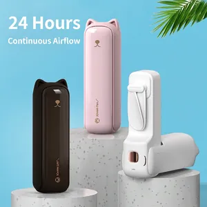 Portable Cat Folding Handheld Fan Mini Desk Fan USB Rechargeable Small Personal Cooling Fan With Power Bank Flashlight For Office Travel Home Outdoor