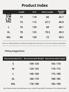 Detaillierte Größentabelle für das rautengesteppte Sweatshirt mit allen Maßen und Tipps
