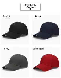Classic baseball cap detail showing color options in black, navy blue, grey and burgundy