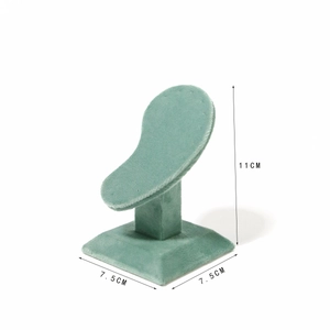 Green velvet necklace display stand with 11cm height for jewelry presentation