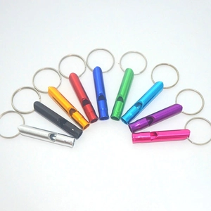Aluminum Alloy Survival Whistle With Key Ring Portable Emergency Training Referee Sport Multiple Colors Accessory