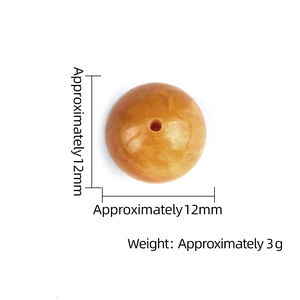 12mm orange amber crystal round semi-drilled bead for DIY jewelry and earrings