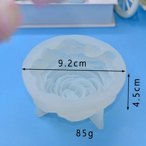 Peony flower silicone mold for DIY baking and candles, 9.2cm diameter floral texture tool