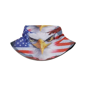 Cappello da pescatore con bandiera americana e aquila per protezione solare