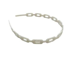 Minimalist cream white chain-link acetate headband hair accessory for women daily wear