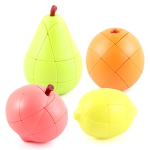 Cubo Mágico Irregular con Forma de Fruta Realista Melocotón Pera Naranja Limón Rompecabezas Juguete Educativo Para Niños Adultos Alivio del Estrés
