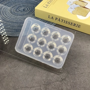Transparent 12-hole silicone nail art palette mold for DIY resin and paint mixing tools