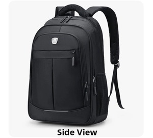 Detail view of the multi-layer storage compartments and breathable mesh shoulder straps