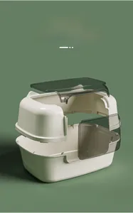 Detail showing the easy-to-clean detachable components of the large cat litter box