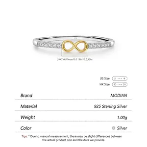 Minimalist s925 silver infinity ring with gold accents and micro-pave cubic zirconia