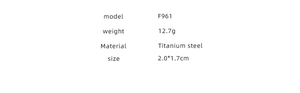 Detailed specifications of C-shaped titanium steel earrings including size and weight